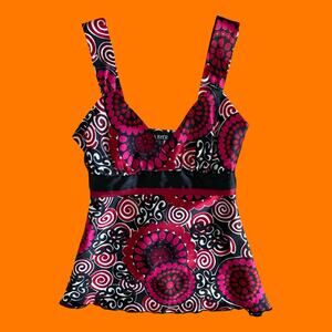 00's vintage satin mcbling y2k babydoll tank top MEDIUM a. byer